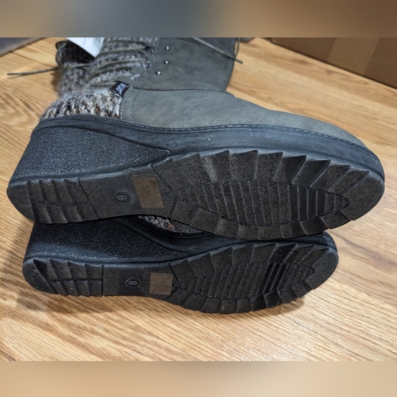 Water Resistant Muk Luks Knit Wedge Knee High Boots - Picture 3 of 8